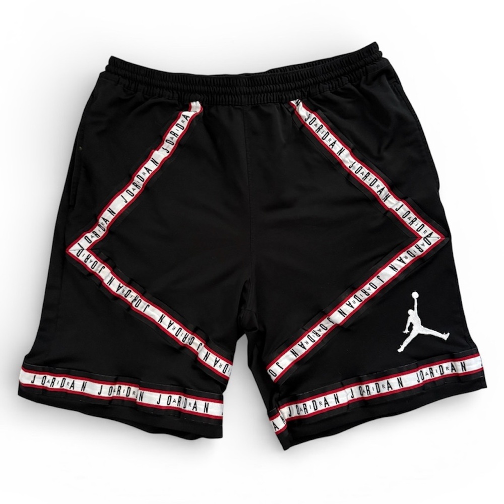 Nike Air Jordan Mens Large Black HBR Taped Basketball Dri-Fit Shorts AJ1108-010